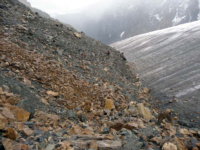 Моренный вал и ледник