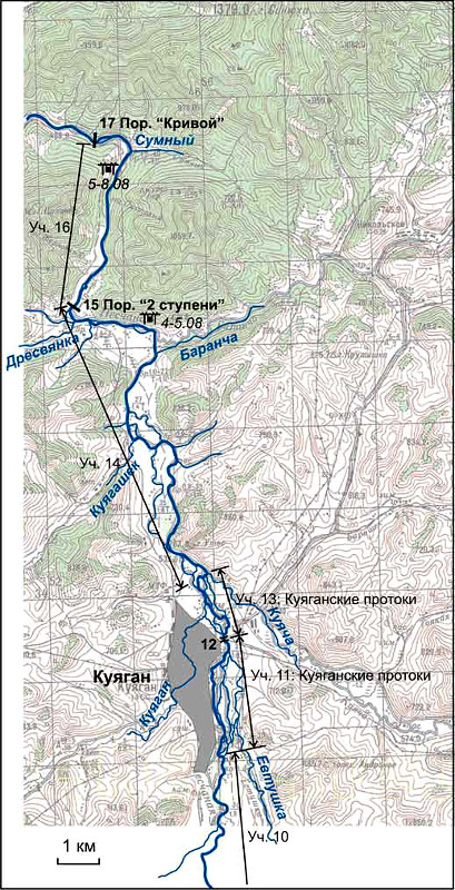 Лоция Песчаной от села Куяган