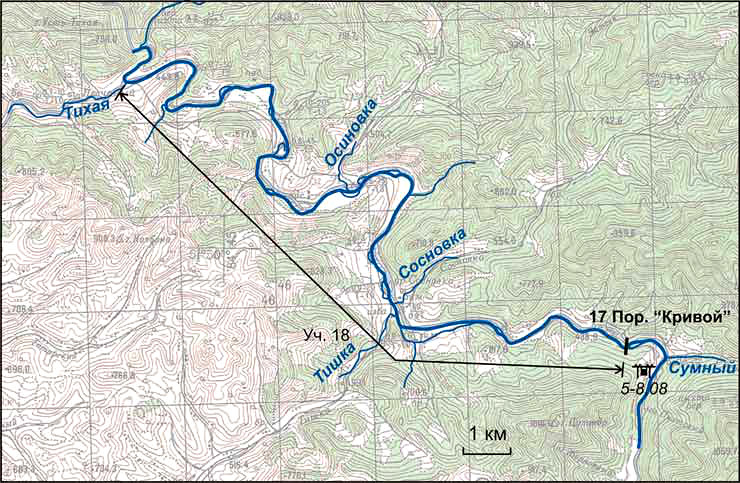 Лоция Песчаной от порога Кривой до каньона