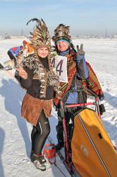 Зимний отдых на Алтае : Гонки на собачьих упряжках : По седому Алтаю-2020 : Маскарад на спринтерских гонках