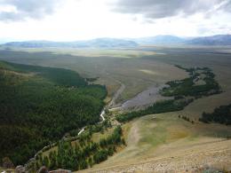 Горный Алтай : Алтайская биосферная экспедиция 2012 : Вид на лагерь с соседнего склона