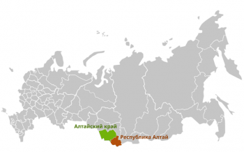 Алтайский край и Республика Алтай на карте России Алтайский край и Республика Алтай на карте России