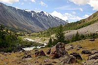 Горный Алтай : Ледники и озера Южно-Чуйского хребта (лето 2007) : Долина реки Талдура