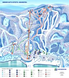 Горный Алтай : Горнолыжный комплекс Манжерок : Схема трасс