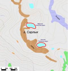 Горный Алтай : Шебалинский район : Туюкские озера : Схема расположения Туюкских озер