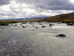 Конный поход на плато Укок : Река Калгуты — приток реки Ак-Алаха