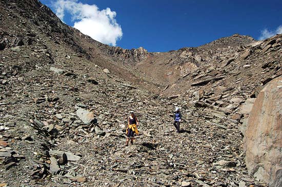 Спуск с перевала Значкистов 1Б.