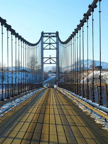 Подвесной мост в селе Платово
