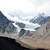 Горный Алтай : Путешествие в ущелье Актру (август 2007) : Ледник Большой Актру. Вдали справа Актру 4044 м.