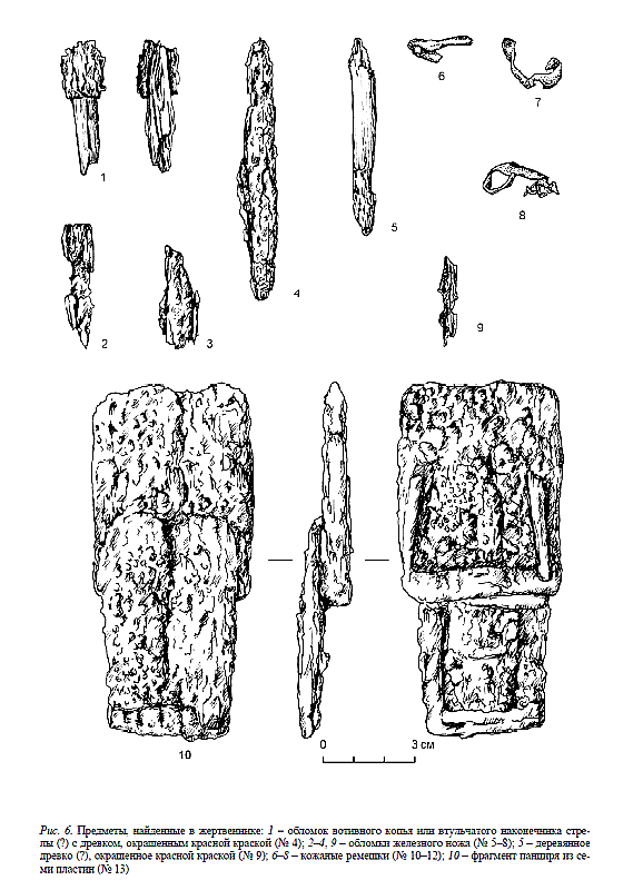 Предметы, найденные в жертвеннике