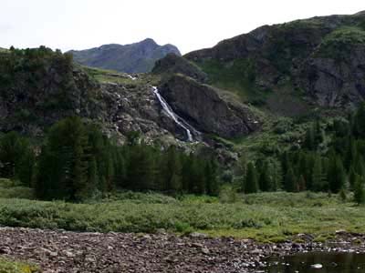 Водопад из озера Коккель
