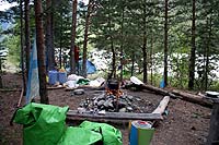 Горный Алтай-2005 : Сплав по Катуни : Первая ночевка