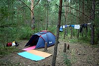 Горный Алтай-2005 : Самостоятельно мной разбитый угол для ночлега