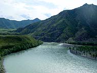 Горный Алтай : Река Катунь перед слиянием с рекой Чуя : Онгудайский район